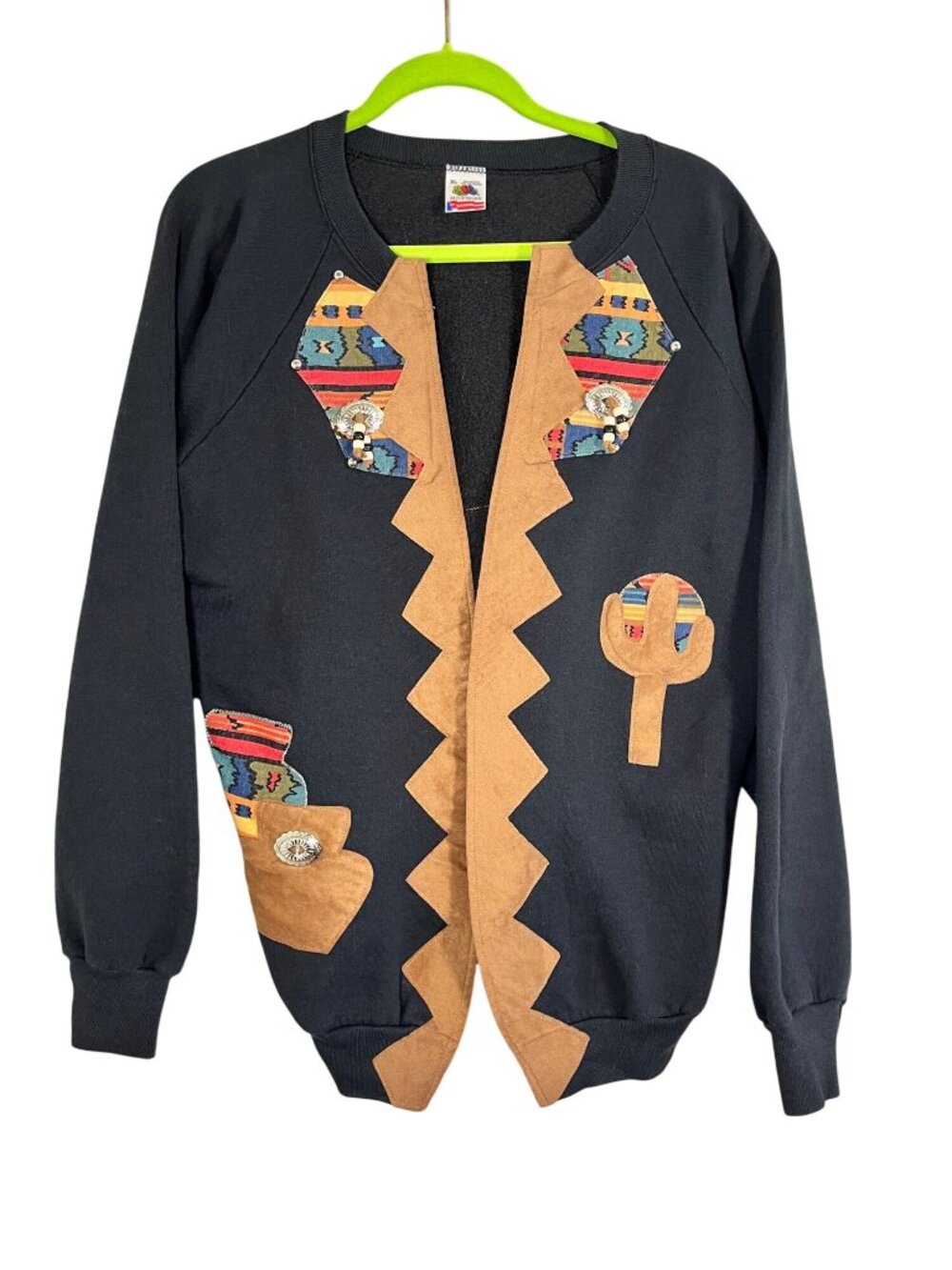 Vintage Southwest Cardigan XL Western Aztec Rodeo 90s Wild West Heritage Earthy